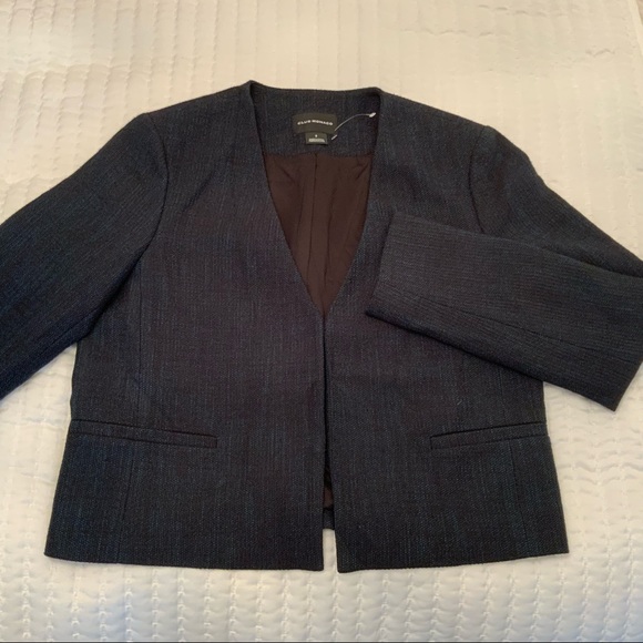 Club Monaco Career Cropped Tweed Blazer Blue/Black colour in Size 6 - Picture 7 of 7